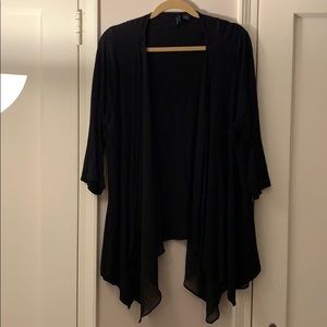 Black chiffon cardigan 3/4 sleeve